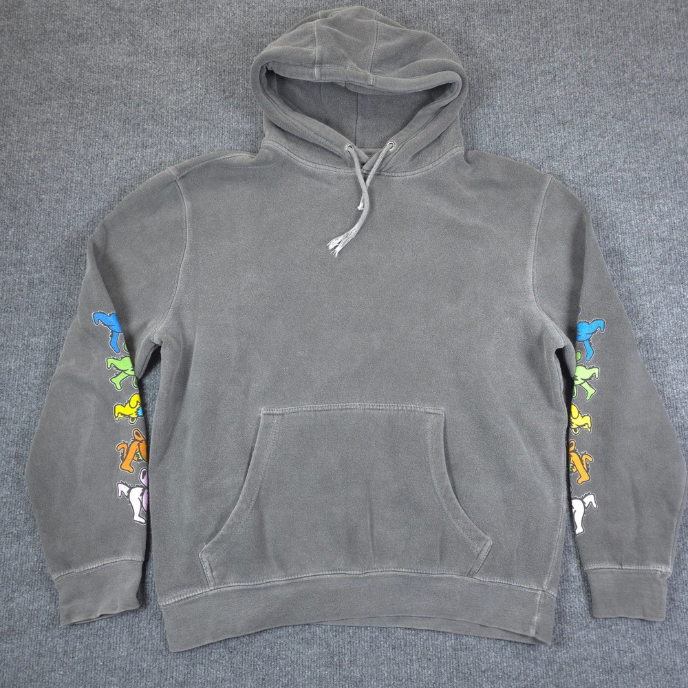 Grateful Dead Hoodie Mens Medium Grey Dancing Bears Distressed Sweatshirt